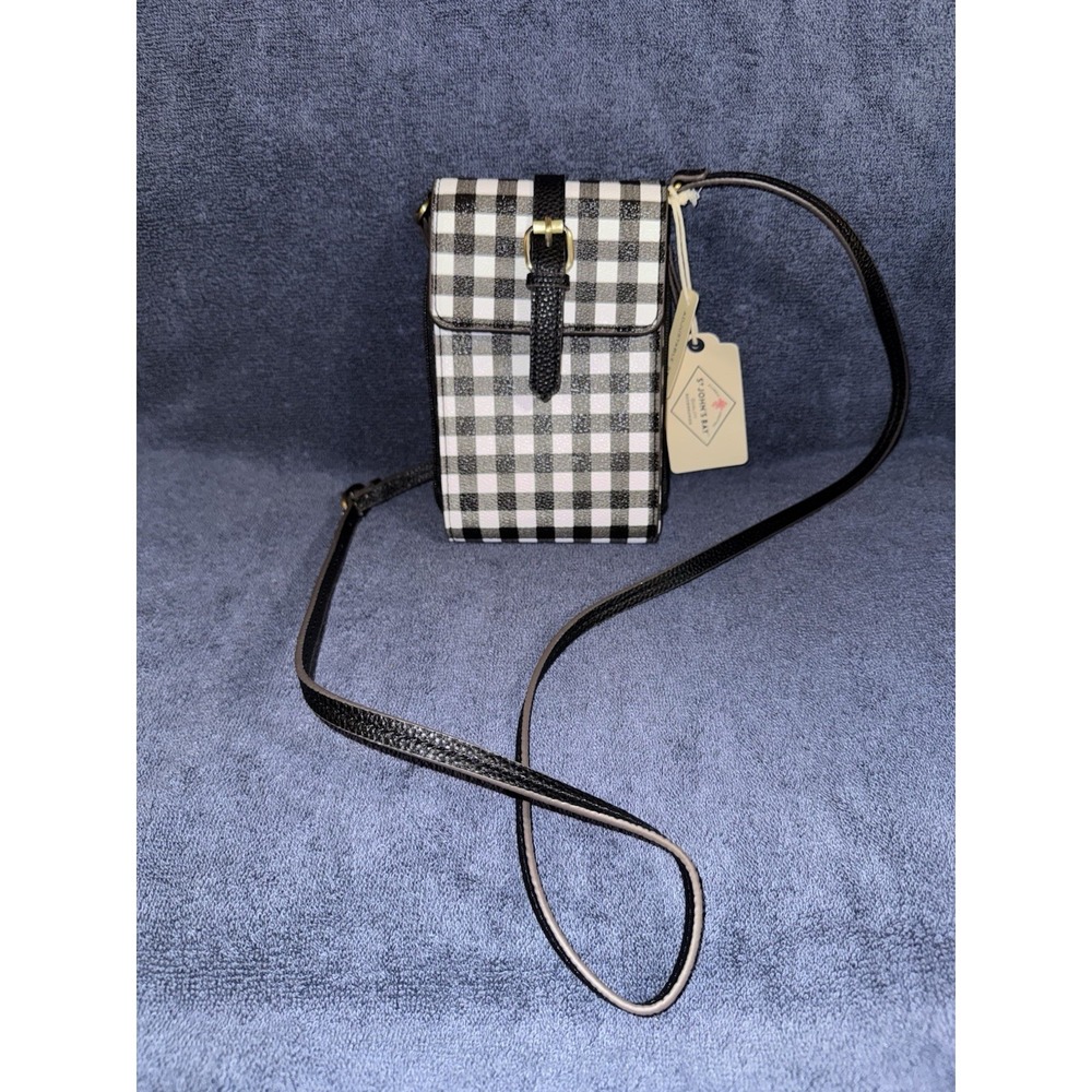 St.‎ John's Bay-Wallet/Small Purse-On A String-Crossbody-Black-white-Check Bag